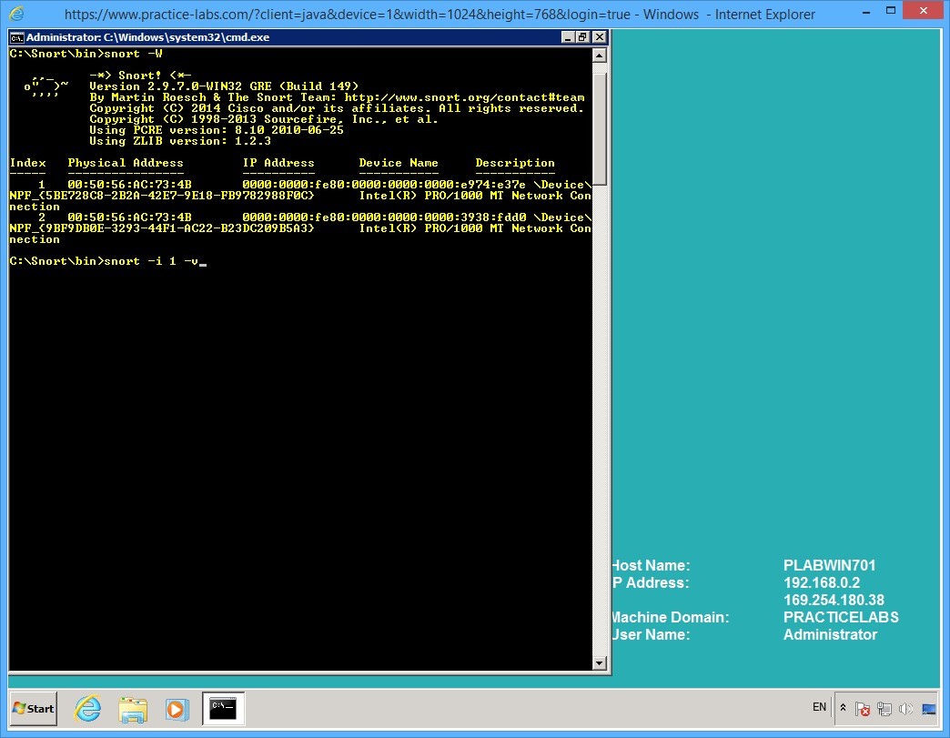 Practice Labs screenshot.